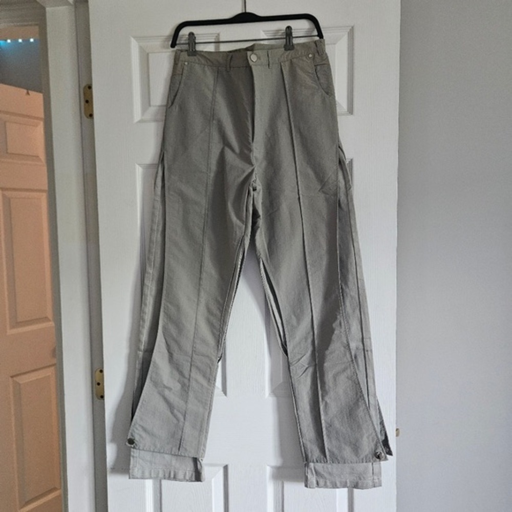 Men's Light Gray Casual Straight-Leg Pants